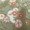 小紋 良品 縮緬 総柄 正絹 古典柄 袷仕立て 身丈165cm 裄丈65cm 金彩 緑・うぐいす色_画像8