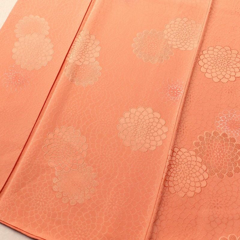 小紋 正絹 花柄 袷仕立て 身丈157cm 裄丈67cm 菊 橙_画像4