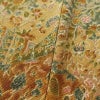 小紋 良品 縮緬 総柄 正絹 木の葉・植物柄 袷仕立て 身丈163.5cm 裄丈65cm 黄・黄土色_画像9
