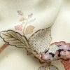 小紋 縮緬 総柄 正絹 木の葉・植物柄 袷仕立て 身丈166cm 裄丈65.5cm 金彩 クリーム_画像19