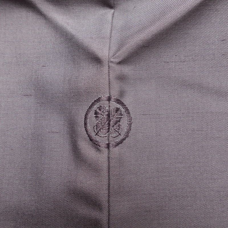 訪問着 一つ紋付き 紬地 正絹 幾何学柄・抽象柄 袷仕立て 身丈156cm 裄丈63.5cm 箔 紫・藤色_画像13