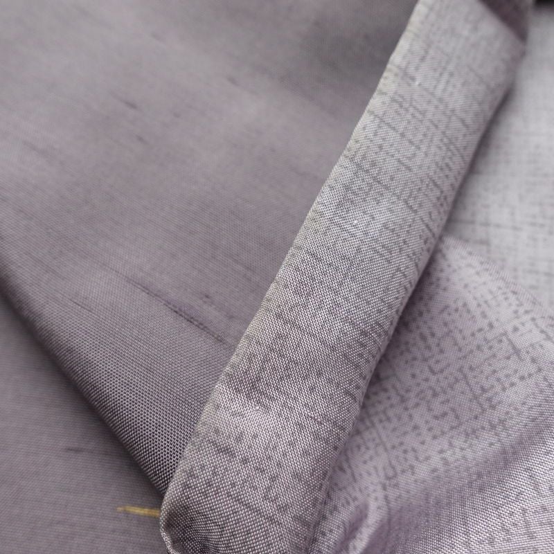 訪問着 一つ紋付き 紬地 正絹 幾何学柄・抽象柄 袷仕立て 身丈156cm 裄丈63.5cm 箔 紫・藤色_画像15
