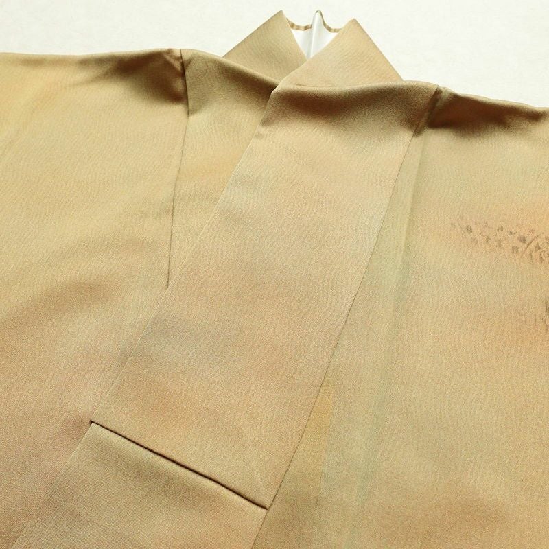 付け下げ 正絹 幾何学柄・抽象柄 袷仕立て 身丈158cm 裄丈65.5cm ぼかし 黄・黄土色_画像14
