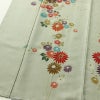 付け下げ しつけ糸付き 正絹 花柄 袷仕立て 身丈158cm 裄丈64.5cm 金彩 緑・うぐいす色_画像4