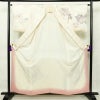 付け下げ 絞り 正絹 花柄 袷仕立て 身丈157.5cm 裄丈63.5cm 箔 金彩 白_画像3
