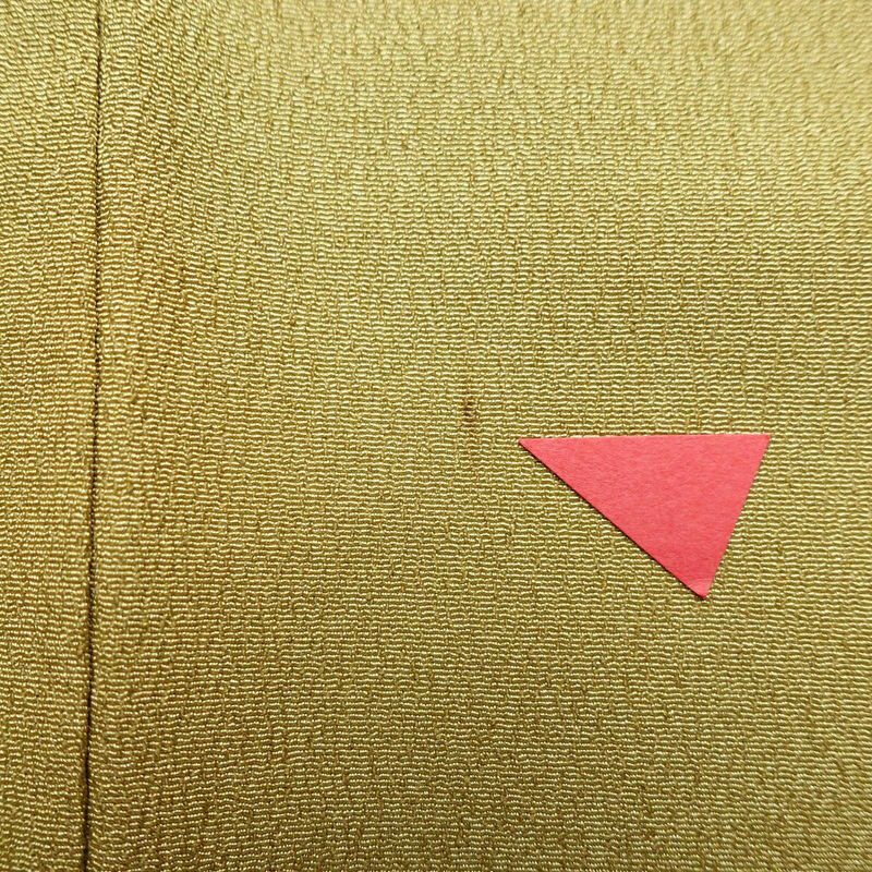 単衣 小紋 ポリエステル 古典柄 単衣仕立て 身丈161cm 裄丈66cm 一部しつけ糸付き 黄・黄土色_画像21