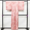 単衣 小紋 正絹 人物・動物柄 単衣仕立て 身丈156cm 裄丈63cm 一部しつけ糸付き 白鷺 優美織 ピンク_画像2