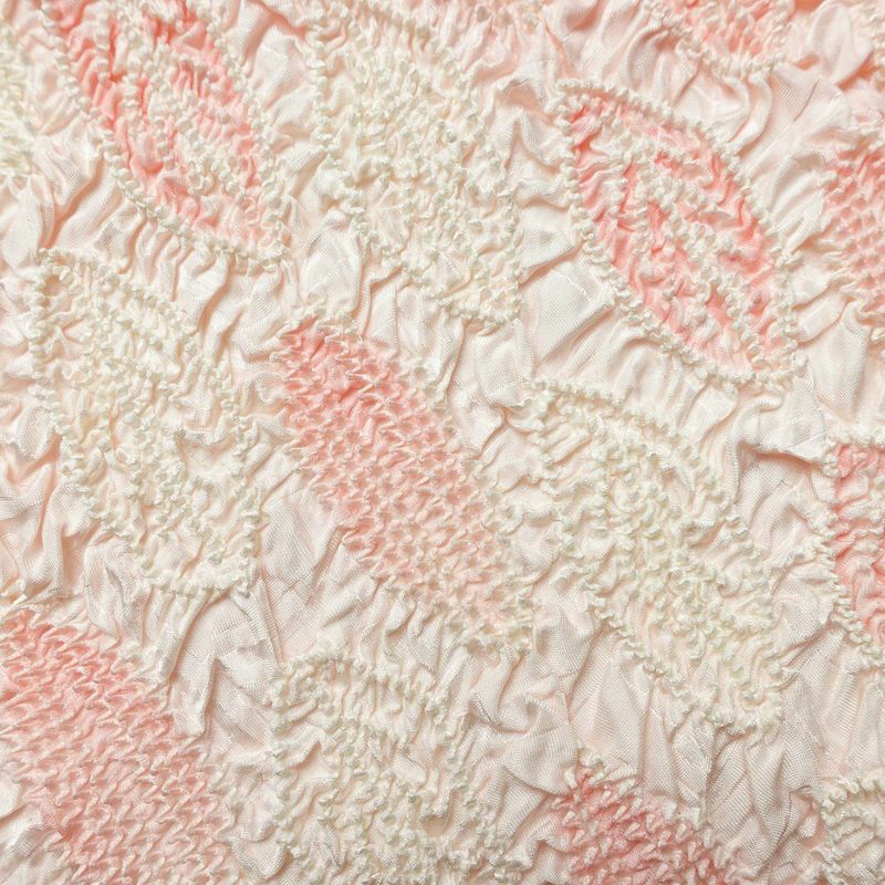 帯揚げ 良品 絞り 正絹 木の葉・植物柄 ピンク_画像6