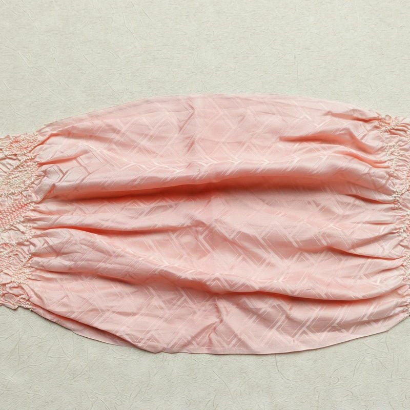 帯揚げ 良品 絞り 正絹 木の葉・植物柄 ピンク_画像8