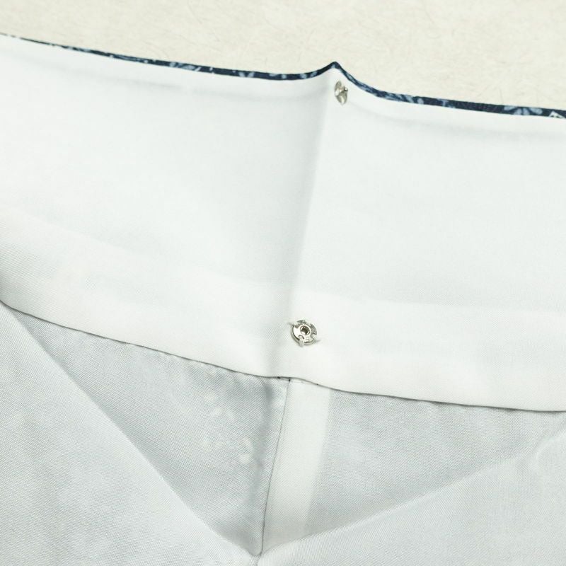 小紋 ポリエステル 花柄 袷仕立て 身丈163cm 裄丈67.5cm 青・紺_画像17