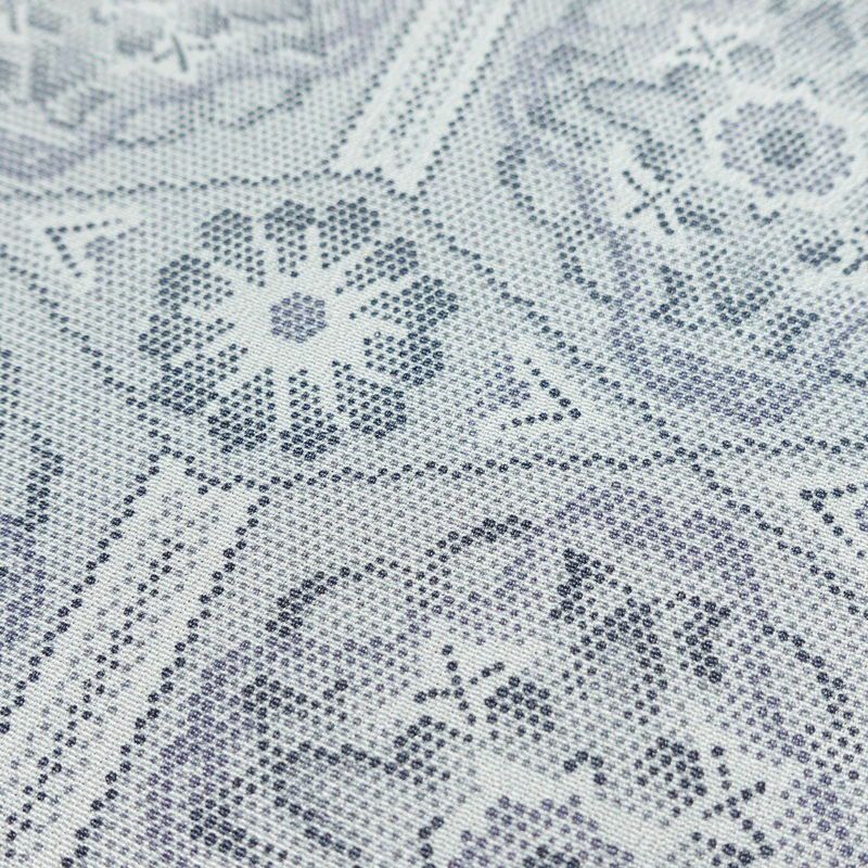 小紋 ポリエステル 幾何学柄・抽象柄 袷仕立て 身丈167.5cm 裄丈65cm 青・紺_画像9