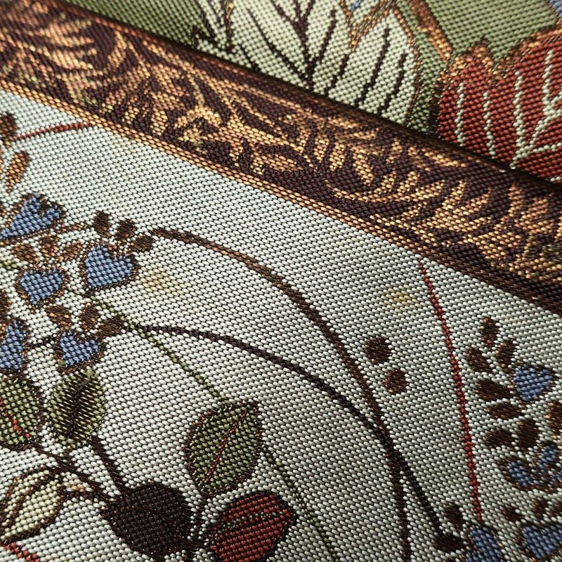 袋帯 六通柄 一般用 正絹 木の葉・植物柄 茶_画像12