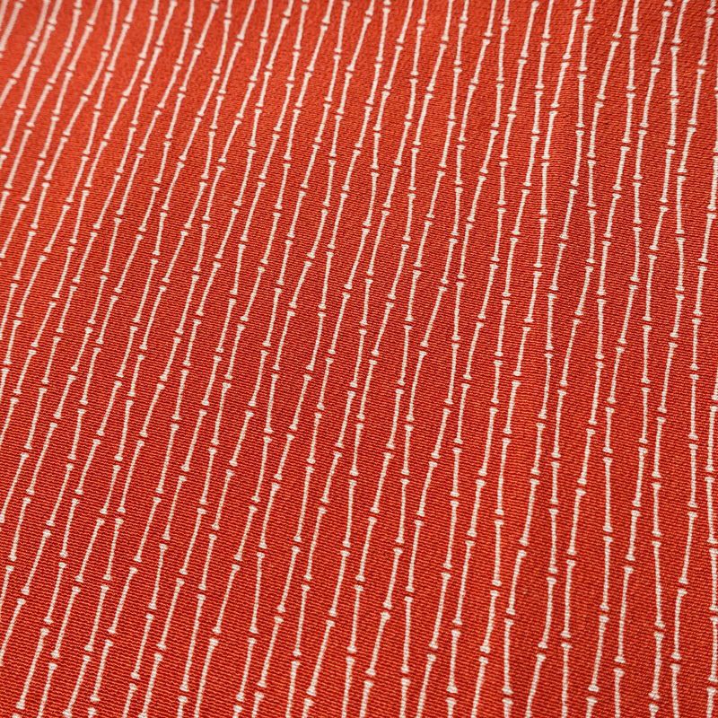 アンティーク着物 小紋 縮緬 しつけ糸付き 総柄 正絹 古典柄 袷仕立て 身丈149.5cm 裄丈64cm 赤・朱_画像8