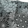 小紋 良品 縮緬 絞り風 ポリエステル 花柄 袷仕立て 身丈163cm 裄丈67cm 黒_画像13