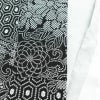 小紋 良品 縮緬 絞り風 ポリエステル 花柄 袷仕立て 身丈163cm 裄丈67cm 黒_画像17