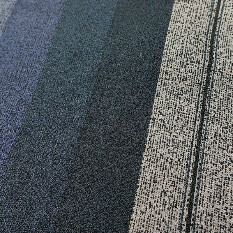 小紋 ポリエステル 縞柄・線柄 袷仕立て 身丈168cm 裄丈68cm 青・紺_画像6