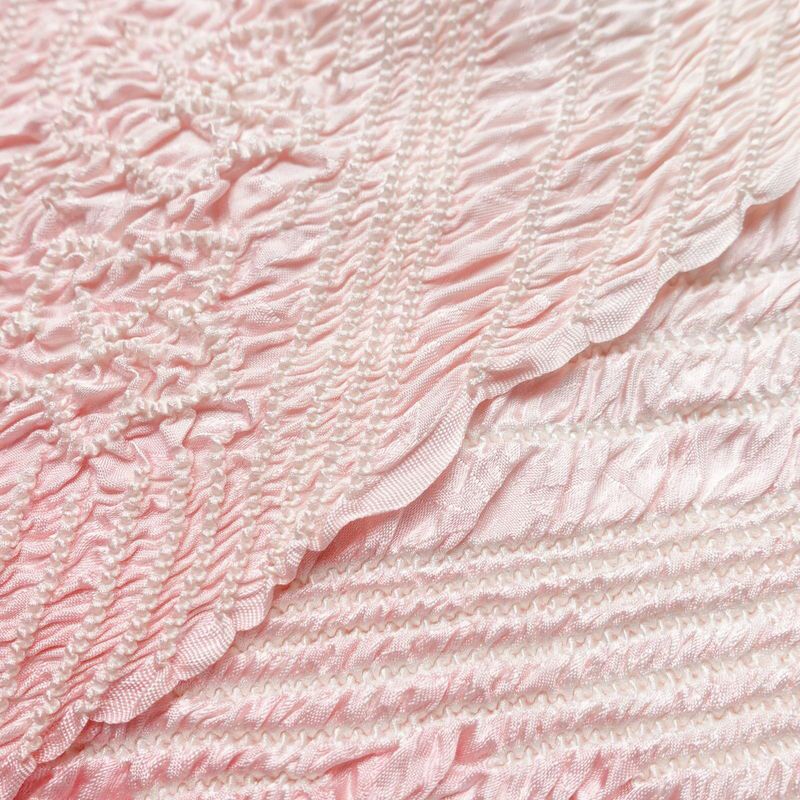 帯揚げ 良品 絞り 正絹 花柄 ピンク_画像3