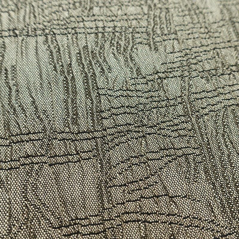 袋帯 ふくれ織 六通柄 一般用 正絹 木の葉・植物柄 鳥 緑・うぐいす色_画像5