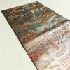 袋帯 洛中洛外図 本金箔プラチナ箔 全通柄 良品 フォーマル用 正絹 風景柄 箔 緑・うぐいす色_画像16