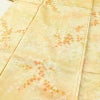 小紋 総柄 ポリエステル 花柄 袷仕立て 身丈155cm 裄丈64.5cm 一部しつけ糸付き ぼかし 着物 黄・黄土色_画像5