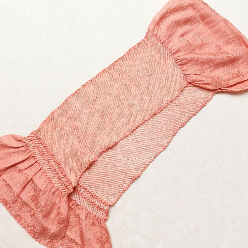 帯揚げ 絞り 正絹 花柄 ピンク_画像2