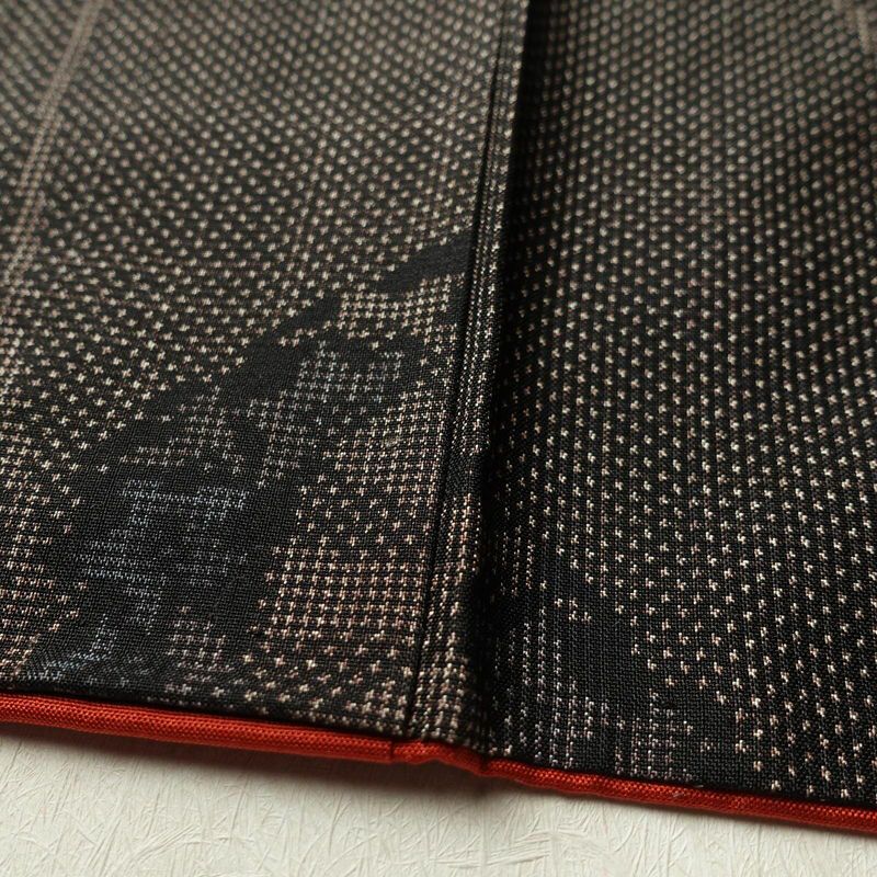 紬 正絹 古典柄 袷仕立て 身丈164.5cm 裄丈69.5cm 茶_画像10