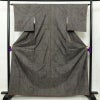 紬 正絹 幾何学柄・抽象柄 袷仕立て 身丈163.5cm 裄丈63.5cm 茶_画像1