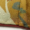 付け下げ 良品 しつけ糸付き 丹後ちりめん 縮緬 正絹 木の葉・植物柄 袷仕立て 身丈165.5cm 裄丈66cm 箔 金彩 黄・黄土色_画像10