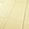 色無地 しつけ糸付き 一つ紋付き 正絹 チェック・格子柄 袷仕立て 身丈158cm 裄丈62.5cm 共八掛 黄・黄土色_画像5