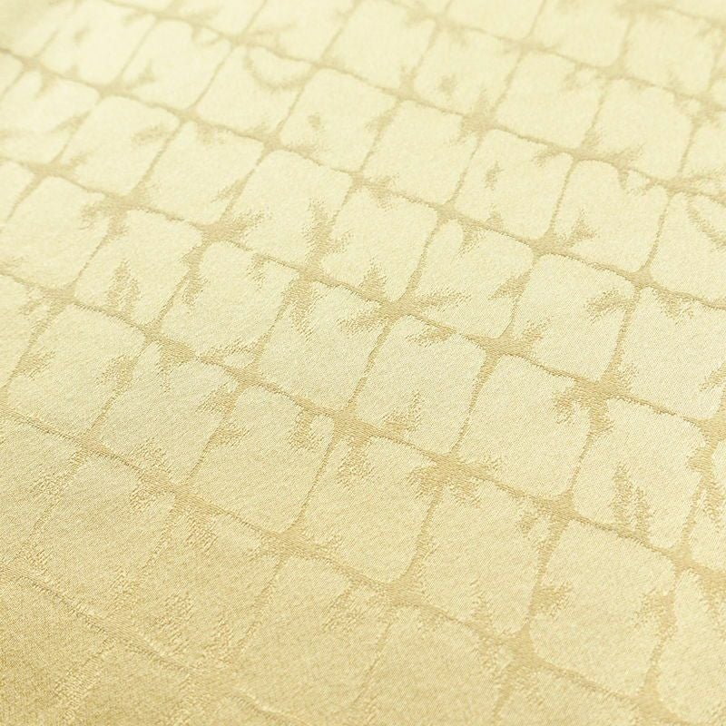 色無地 しつけ糸付き 一つ紋付き 正絹 チェック・格子柄 袷仕立て 身丈158cm 裄丈62.5cm 共八掛 黄・黄土色_画像6