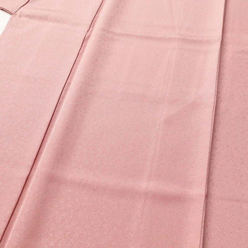 色無地 美品 草木染 落款入り しつけ糸付き 一つ紋付き 正絹 無地 袷仕立て 身丈162.5cm 裄丈67cm ピンク_画像5