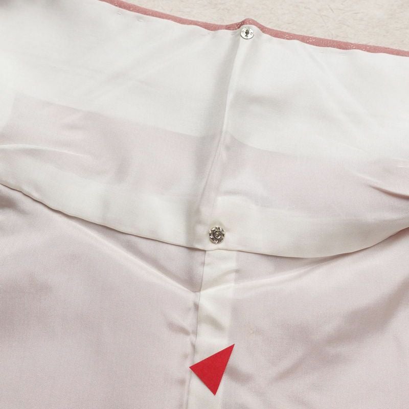 色無地 美品 草木染 落款入り しつけ糸付き 一つ紋付き 正絹 無地 袷仕立て 身丈162.5cm 裄丈67cm ピンク_画像18