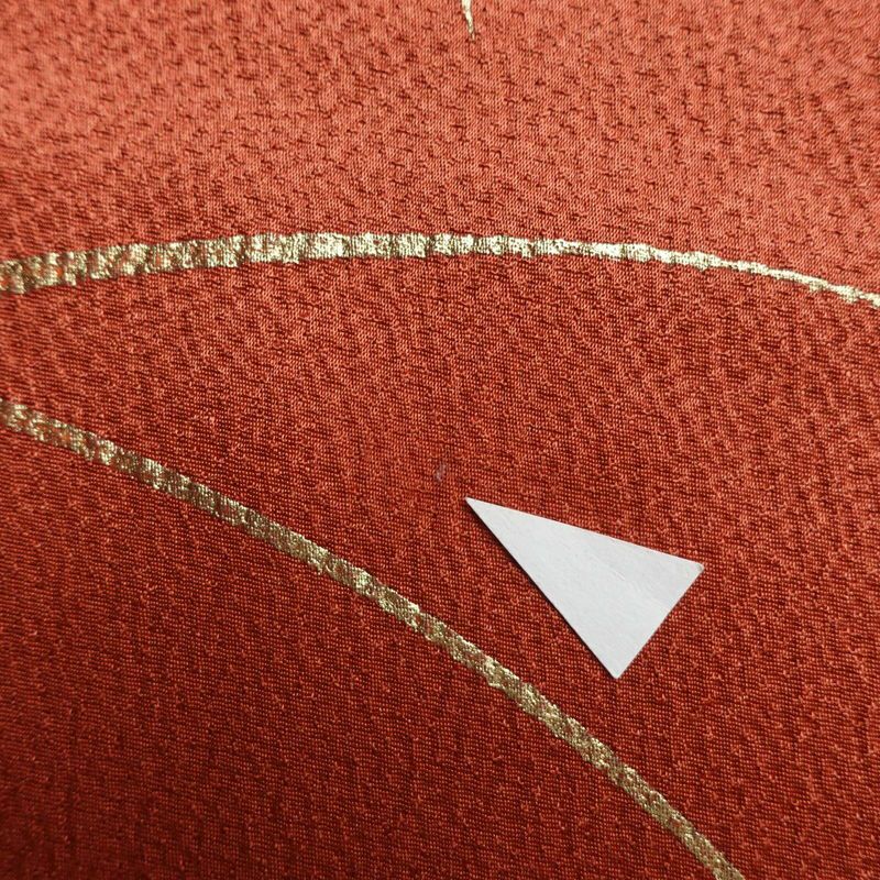 振袖 金駒刺繍 正絹 蝶・昆虫柄 袷仕立て 身丈158cm 裄丈65cm 箔 共八掛 金彩 成人式 二十歳 赤・朱_画像13