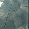 紬 良品 正絹 幾何学柄・抽象柄 袷仕立て 身丈160cm 裄丈65cm 一部しつけ糸付き 緑・うぐいす色_画像5