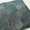 紬 良品 正絹 幾何学柄・抽象柄 袷仕立て 身丈160cm 裄丈65cm 一部しつけ糸付き 緑・うぐいす色_画像11
