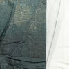 紬 良品 正絹 幾何学柄・抽象柄 袷仕立て 身丈160cm 裄丈65cm 一部しつけ糸付き 緑・うぐいす色_画像15