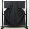 紬 正絹 幾何学柄・抽象柄 袷仕立て 身丈154.5cm 裄丈63cm 着物 青・紺_画像1