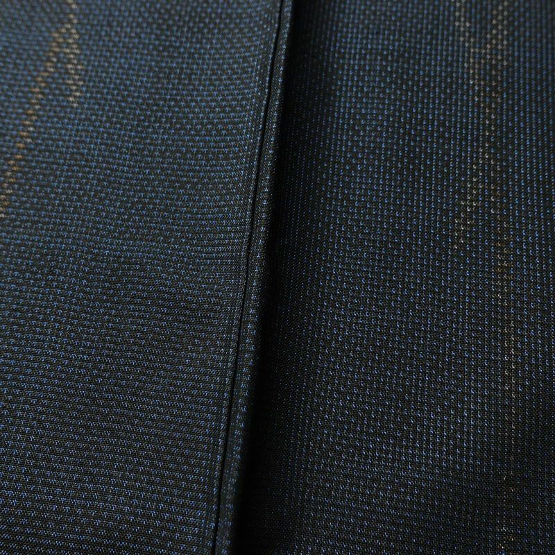 本場大島紬 純泥染 良品 証紙あり しつけ糸付き 正絹 花柄 袷仕立て 身丈163.5cm 裄丈66.5cm 青・紺_画像9