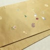 袋帯 六通柄 正絹 古典柄 刺繍 独楽 傘 黄・黄土色_画像13