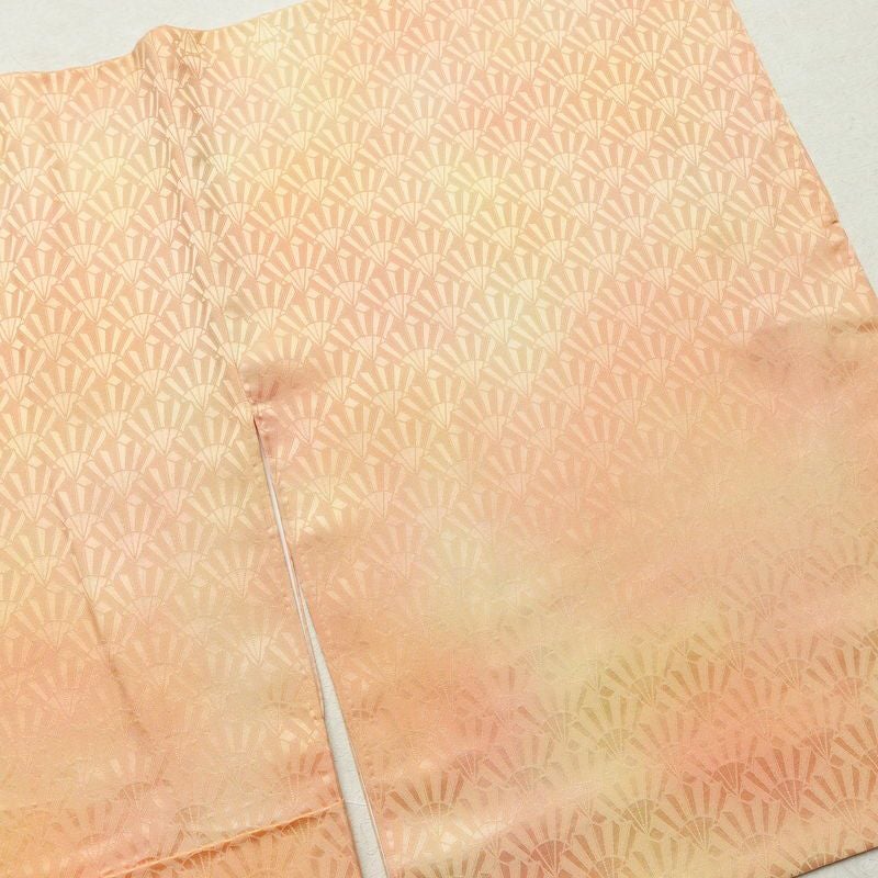 小紋 付下小紋 良品 一つ紋付き 正絹 古典柄 袷仕立て 身丈159.5cm 裄丈63.5cm ぼかし 橙_画像12