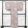 小紋 縮緬 飛び柄 正絹 花柄 袷仕立て 身丈153cm 裄丈69cm 紫・藤色_画像2