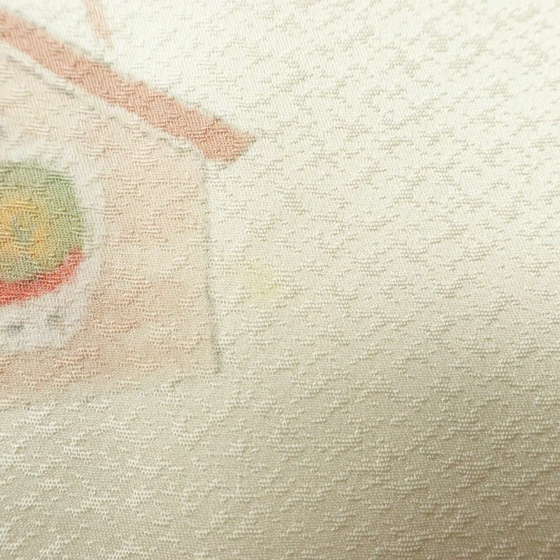 付け下げ 正絹 その他の柄 袷仕立て 身丈167.5cm 裄丈65cm 緑・うぐいす色_画像8