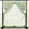 付け下げ しつけ糸付き 正絹 風景柄 袷仕立て 身丈159cm 裄丈68cm 箔 緑・うぐいす色_画像3