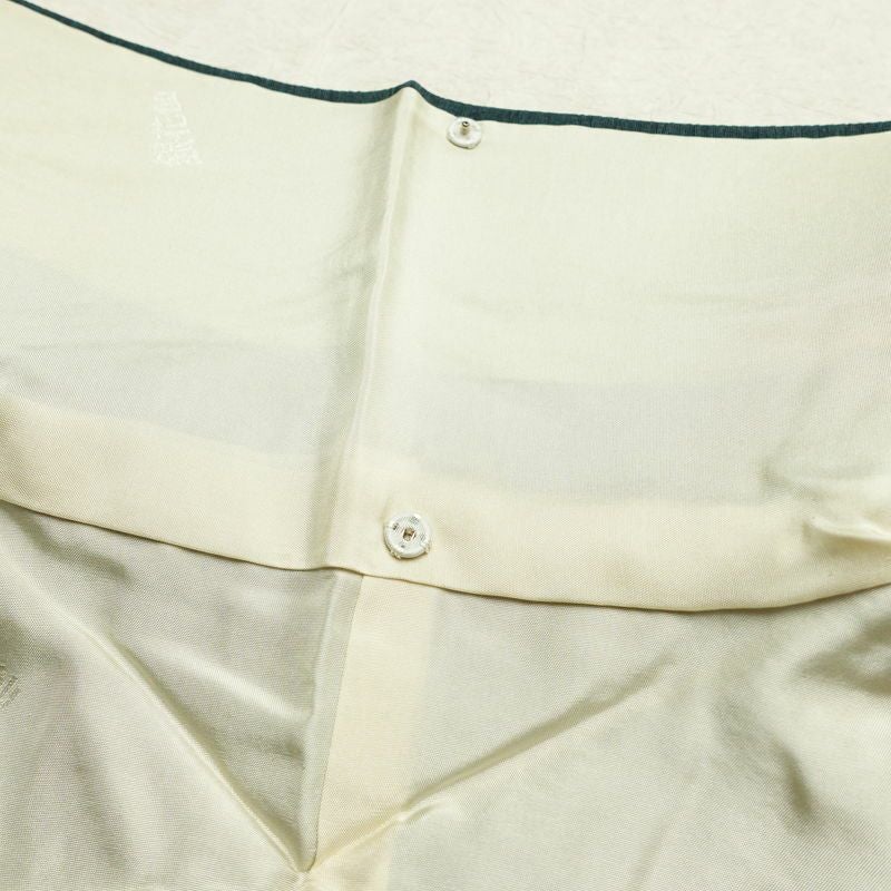 付け下げ 浜ちりめん 縮緬 しつけ糸付き 正絹 その他の柄 袷仕立て 身丈155.5cm 裄丈67cm 銀花仙 緑・うぐいす色_画像18