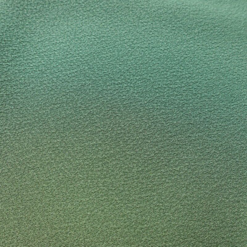 付け下げ 良品 縮緬 一つ紋付き 正絹 ぼかし その他の柄 袷仕立て 身丈167.5cm 裄丈68cm 緑・うぐいす色_画像6