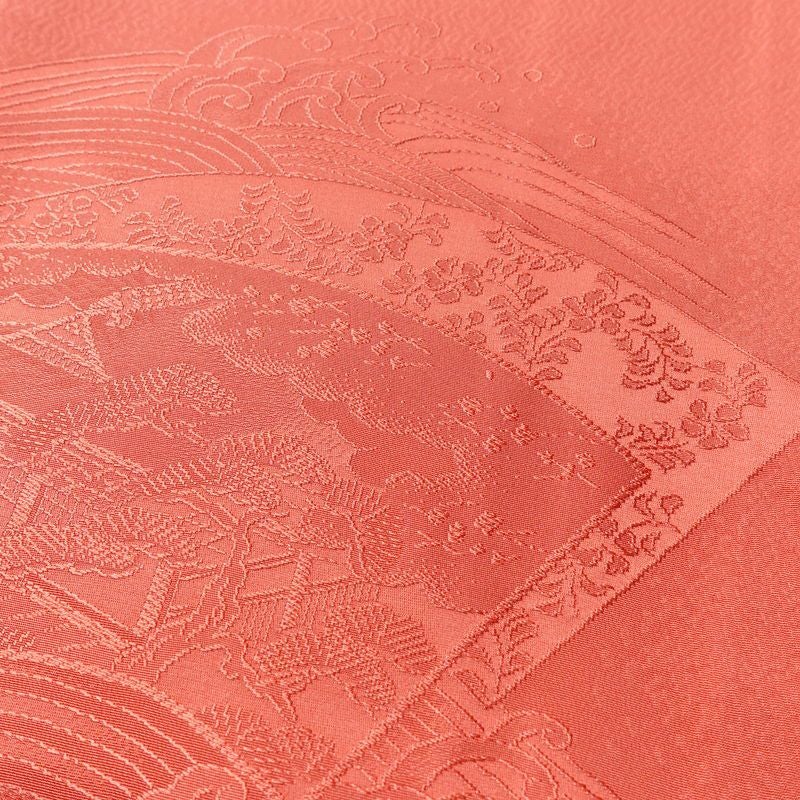 付け下げ 正絹 古典柄 袷仕立て 身丈159cm 裄丈67.5cm ピンク_画像6