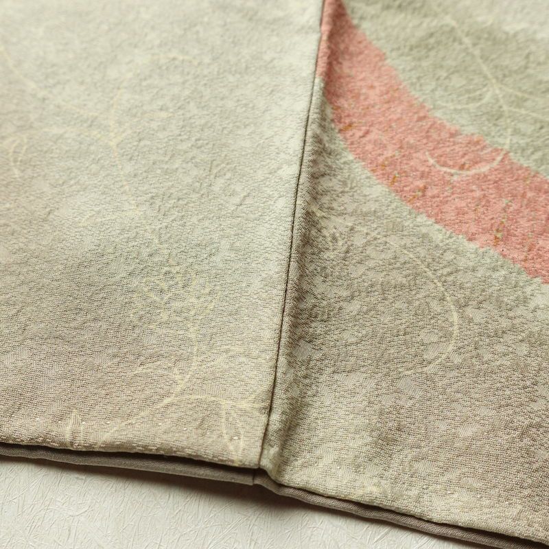 小紋 絞り 正絹 花柄 袷仕立て 身丈157cm 裄丈68cm 緑・うぐいす色_画像11