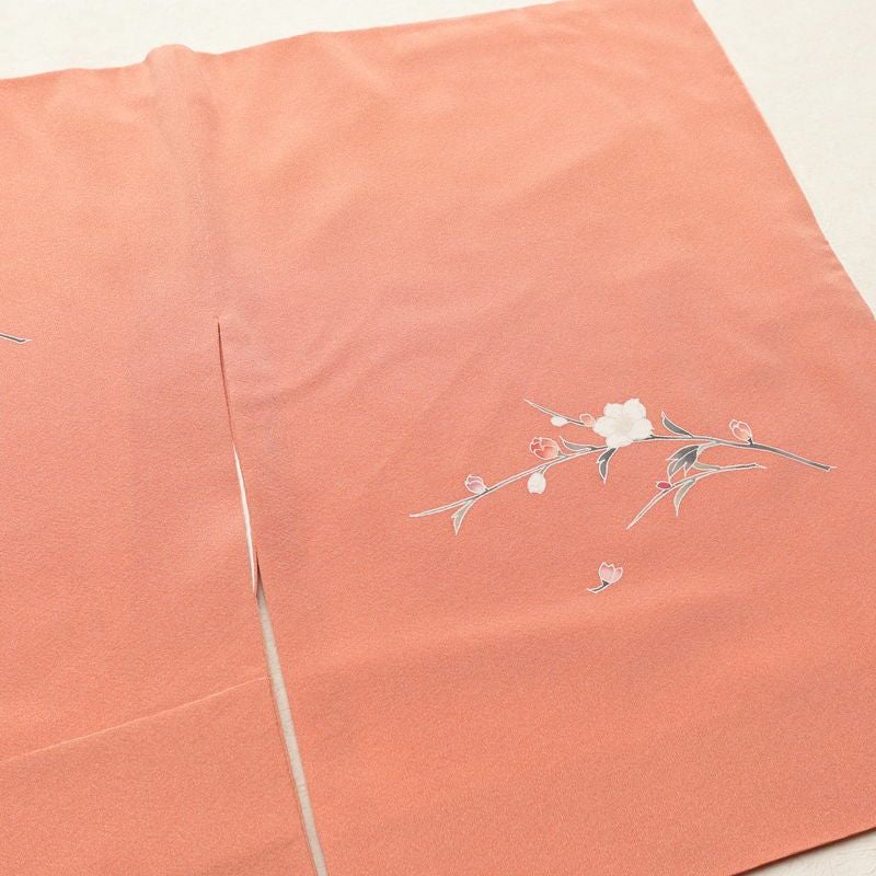 訪問着 美品 加賀友禅 落款入り 作家物 正絹 花柄 袷仕立て 身丈163.5cm 裄丈66.5cm ピンク_画像14