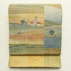 袋帯 太鼓柄 良品 すくい織 一般用 正絹 風景柄 黄・黄土色_画像1