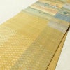 袋帯 太鼓柄 良品 すくい織 一般用 正絹 風景柄 黄・黄土色_画像10